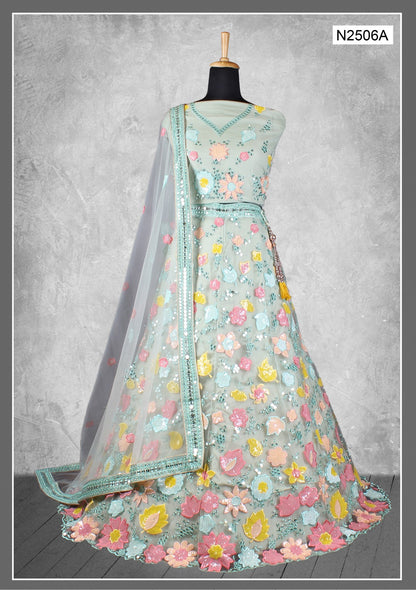 Nimaya Kangan Mahotsav Net Lehenga Choli