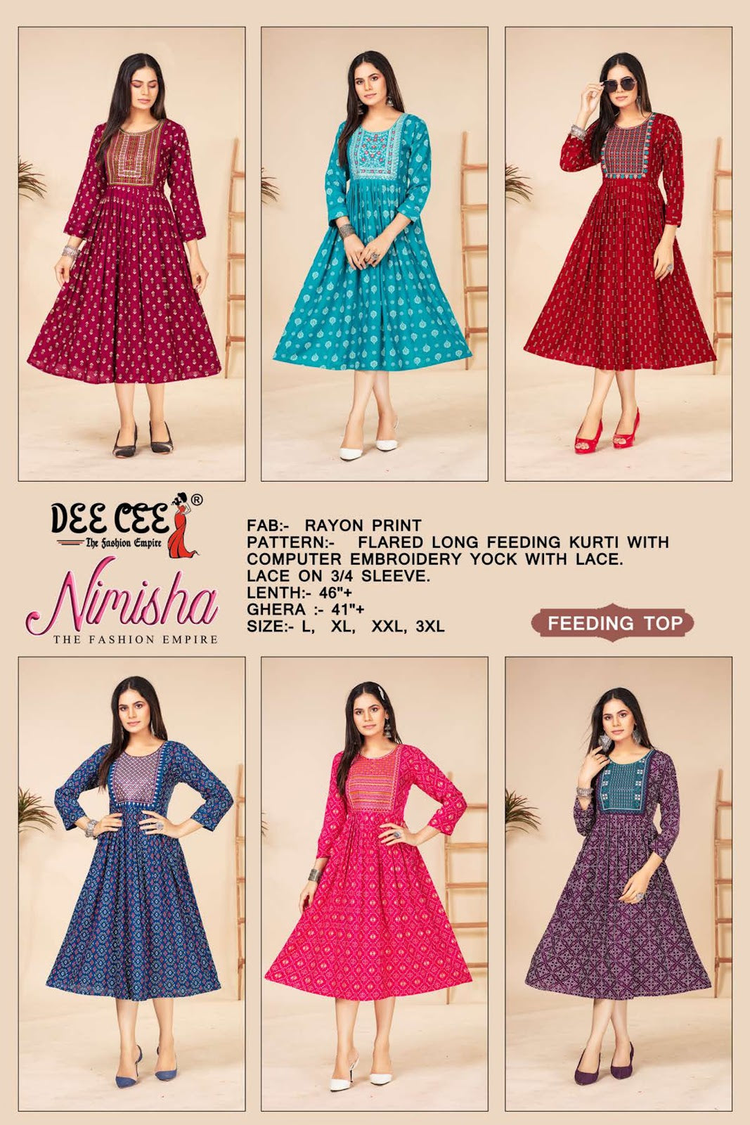 Nimisha Deecee Rayon Feeding Kurtis