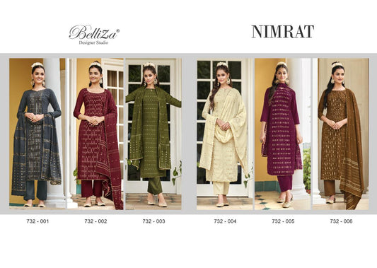 Nimrat Belliza Designer Studio Silk Jacquard Pant Style Suits