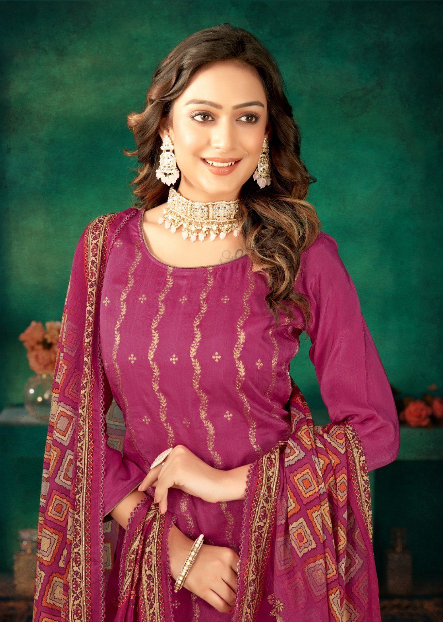 Nirali Kalarang Russian Dola Plazzo Style Suits