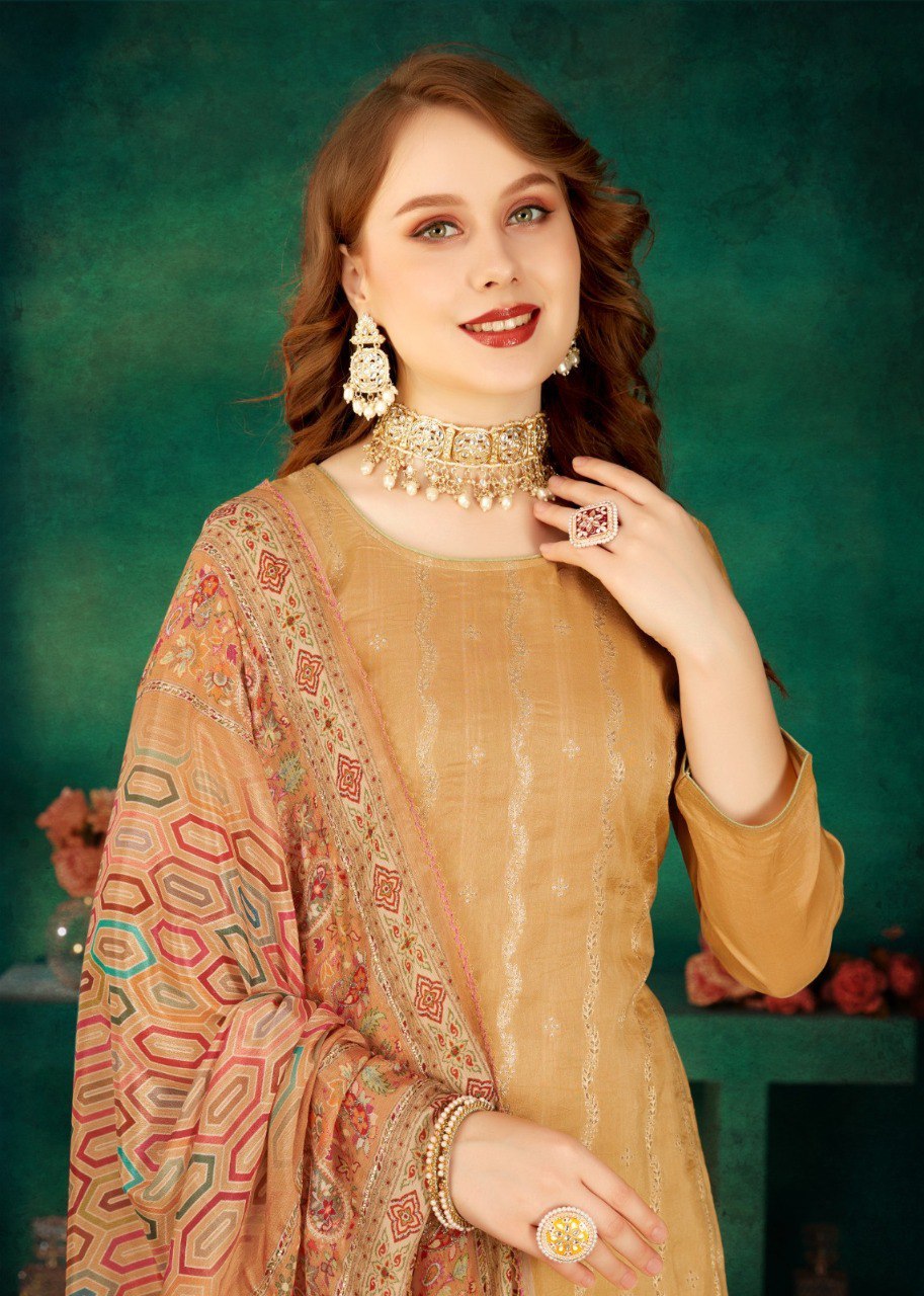 Nirali Kalarang Russian Dola Plazzo Style Suits