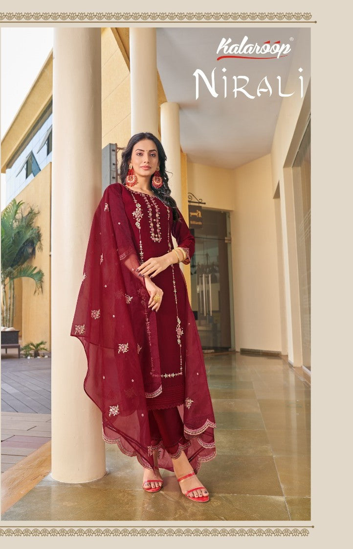 Nirali Kalaroop Dazzel Readymade Pant Style Suits