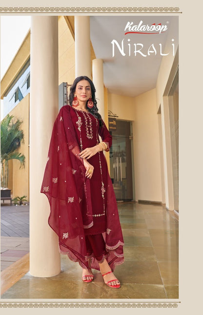 Nirali Kalaroop Dazzel Readymade Pant Style Suits