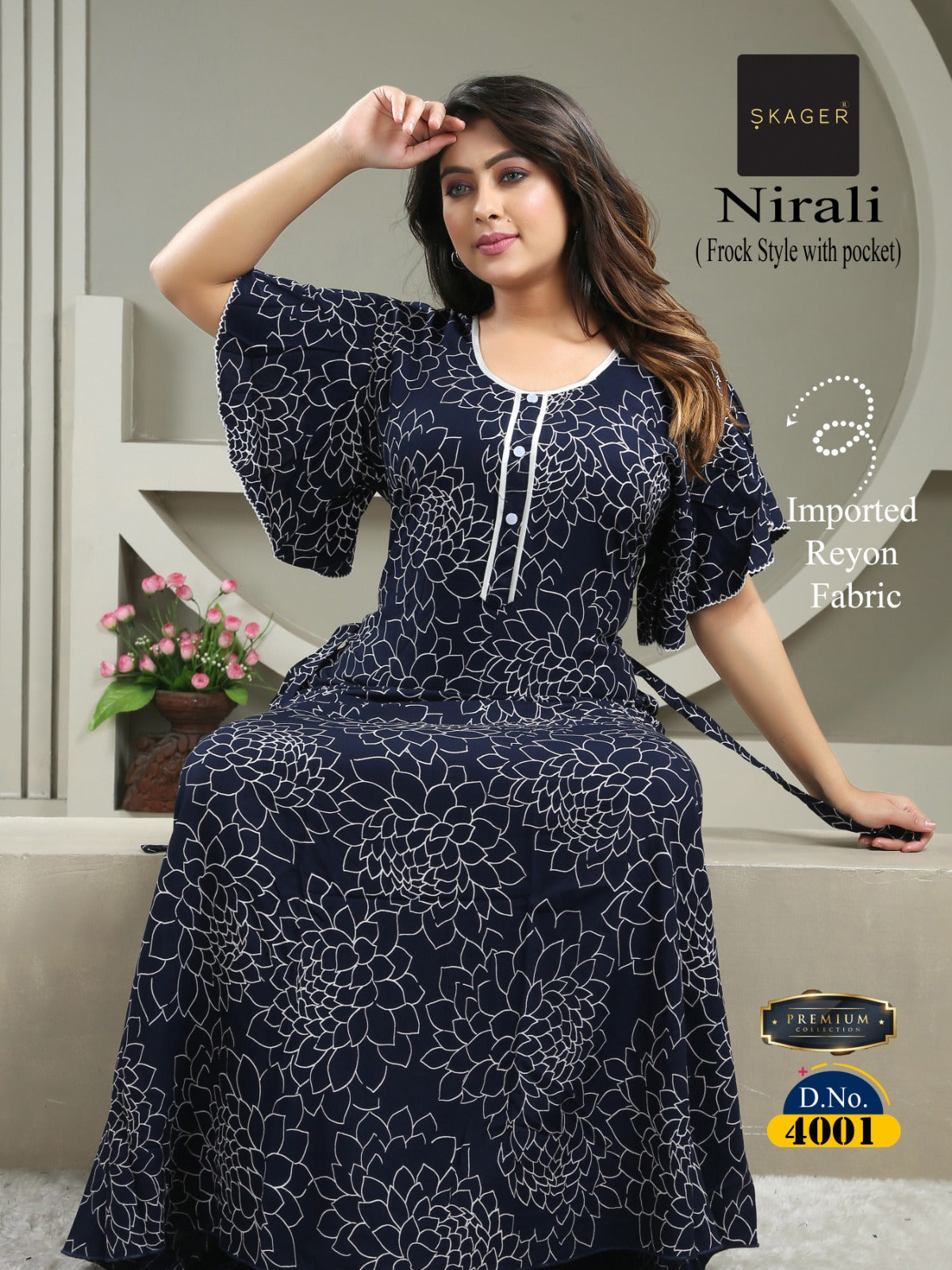 Nirali Skager Rayon Night Gowns