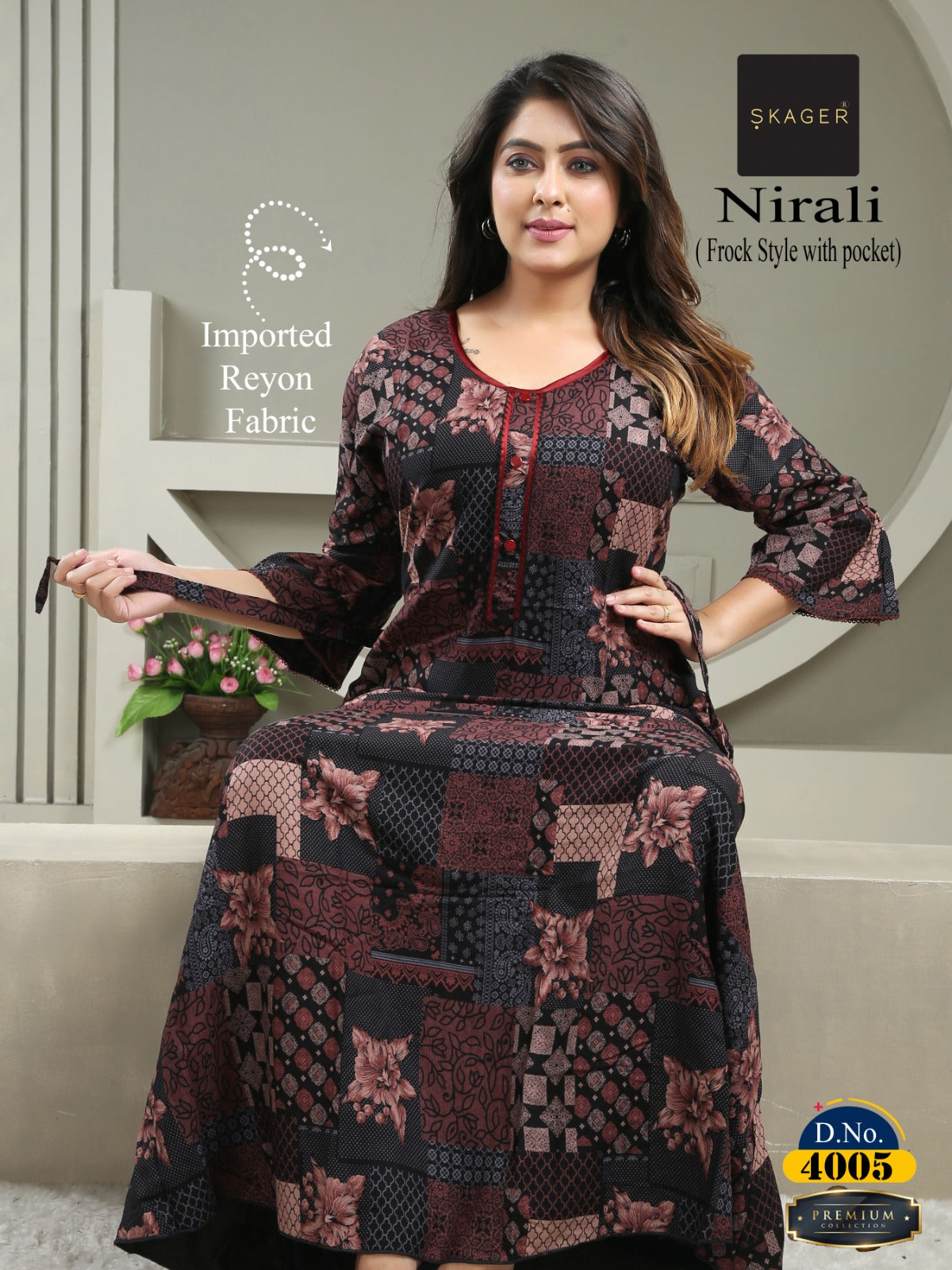 Nirali Skager Rayon Night Gowns