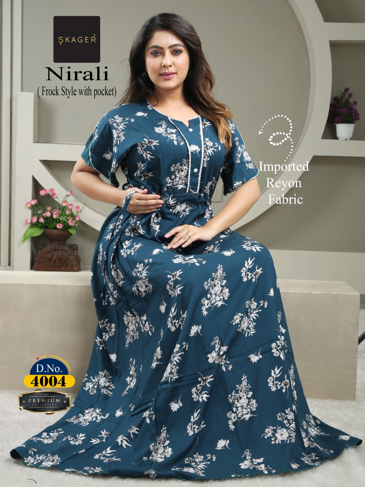 Nirali Skager Rayon Night Gowns