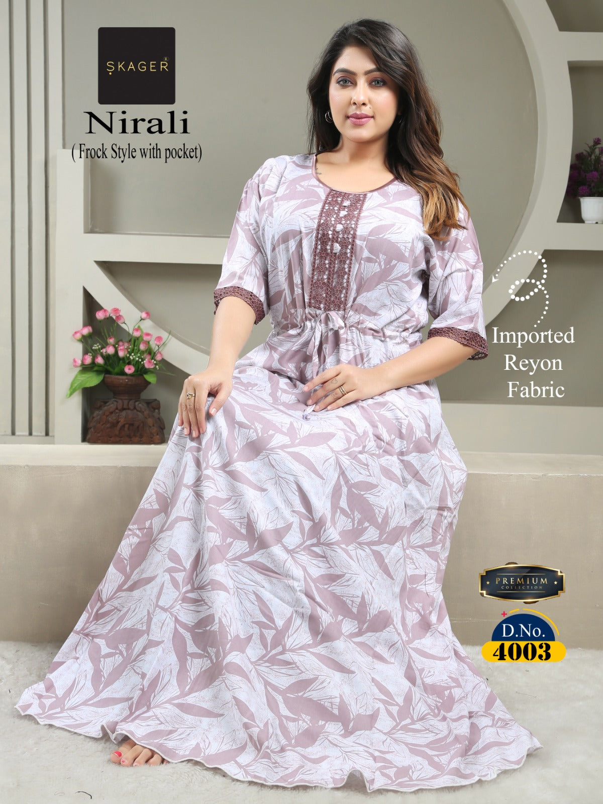 Nirali Skager Rayon Night Gowns