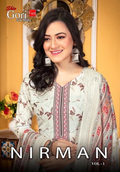 Nirman Vol 1 Shiv Gori Silk Mills Rayon Pant Style Suits