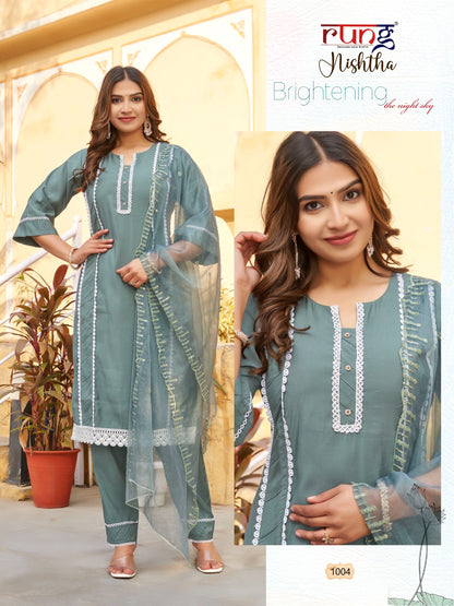 Nishtha Rung Roman Silk Readymade Pant Style Suits