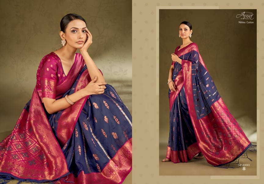 Nithira Cotton Aura Sarees