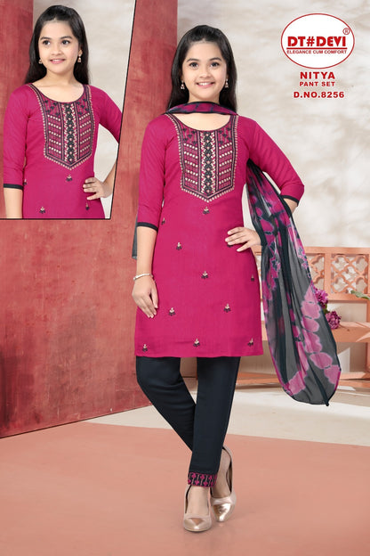 Nitya-8256 Dt Devi Silk Girls Readymade Suits