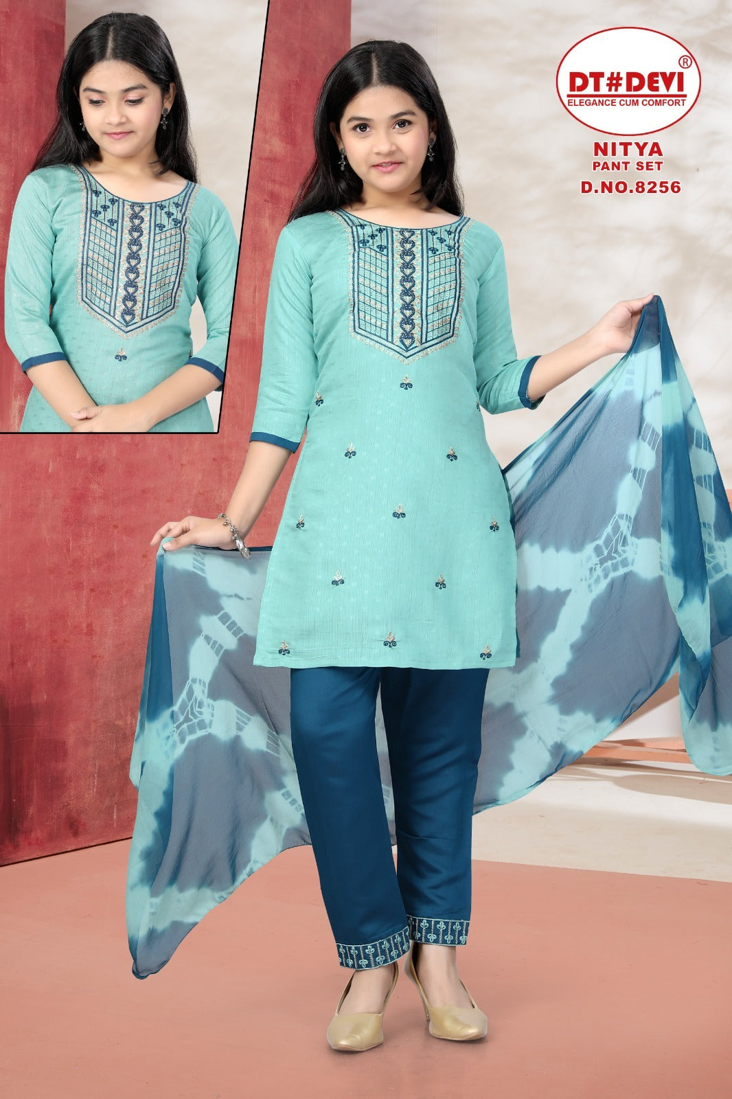 Nitya-8256 Dt Devi Silk Girls Readymade Suits