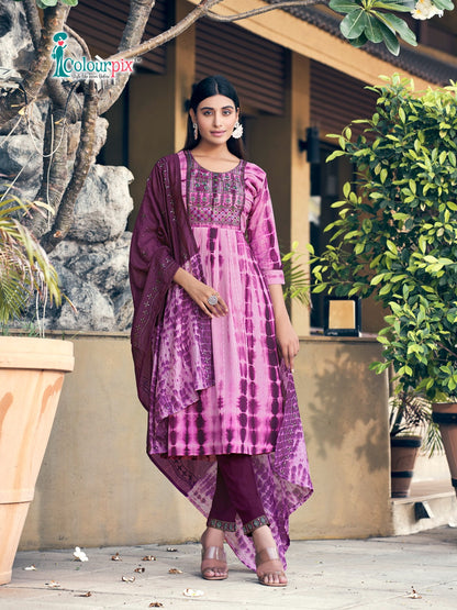 Noor Colour Pix Viscose Readymade Pant Style Suits
