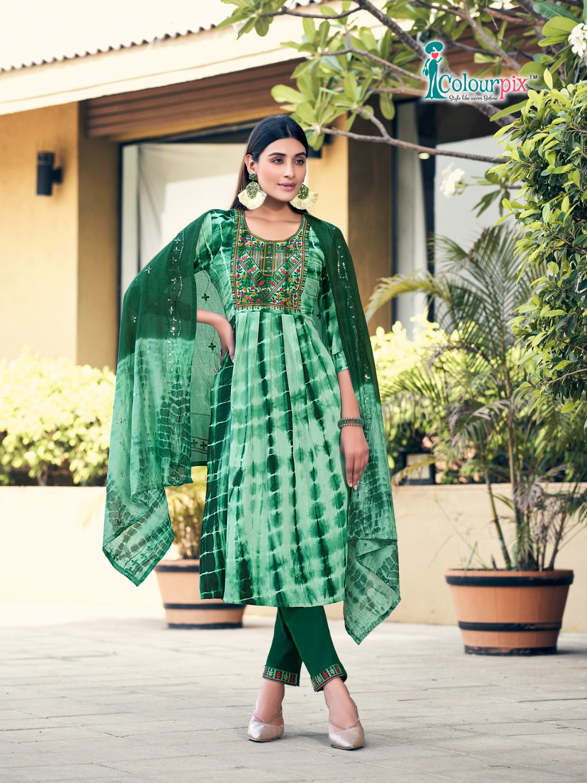 Noor Colour Pix Viscose Readymade Pant Style Suits