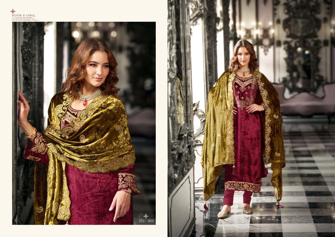 Noor E Ishq Sargam Prints Velvet Suits