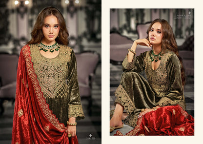 Noor E Ishq Sargam Prints Velvet Suits