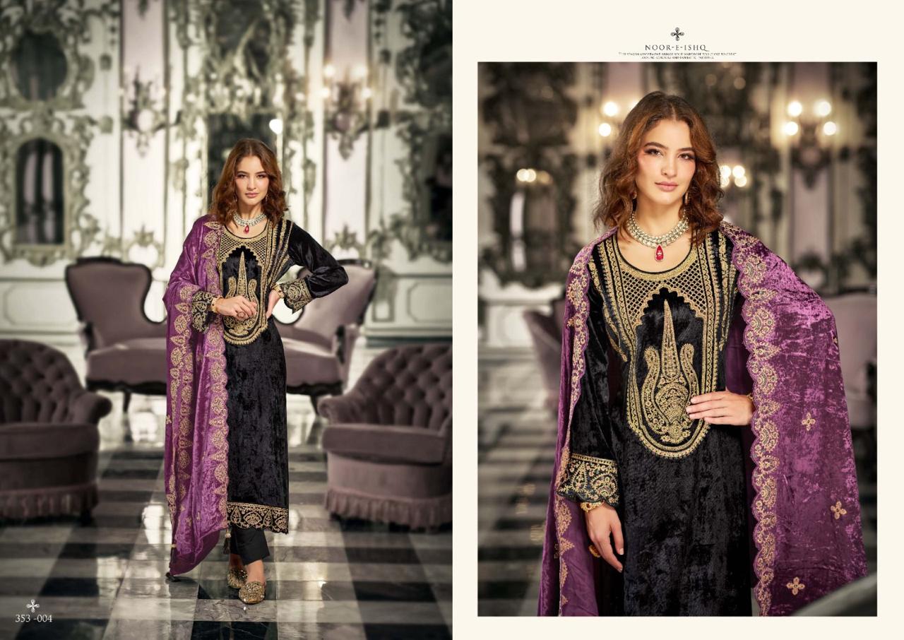Noor E Ishq Sargam Prints Velvet Suits