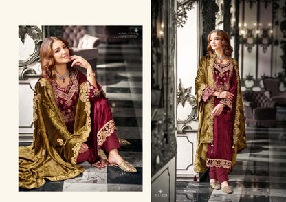 Noor E Ishq Sargam Prints Velvet Suits