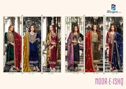 Noor E Ishq Sargam Prints Velvet Suits