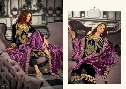 Noor E Ishq Sargam Prints Velvet Suits
