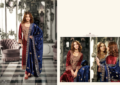 Noor E Ishq Sargam Prints Velvet Suits