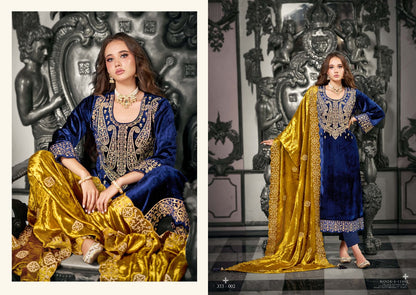 Noor E Ishq Sargam Prints Velvet Suits