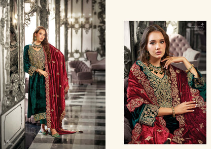 Noor E Ishq Sargam Prints Velvet Suits