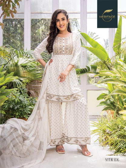 Noor Heritage Readymade Sharara Suits