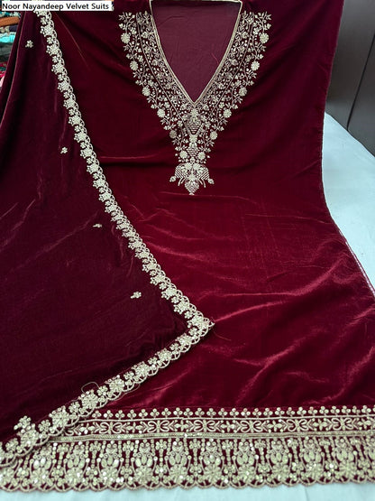 Noor Nayandeep Velvet Suits