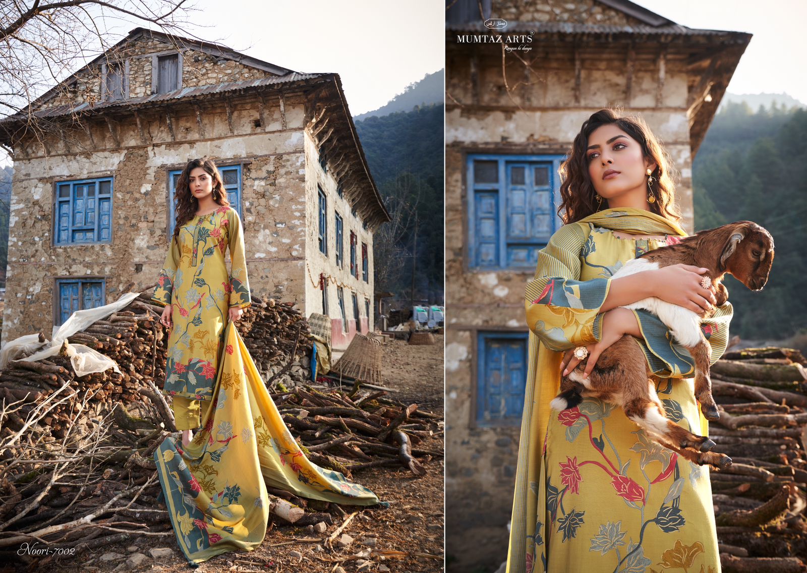 Noori Mumtaz Arts Viscose Muslin Pant Style Suits