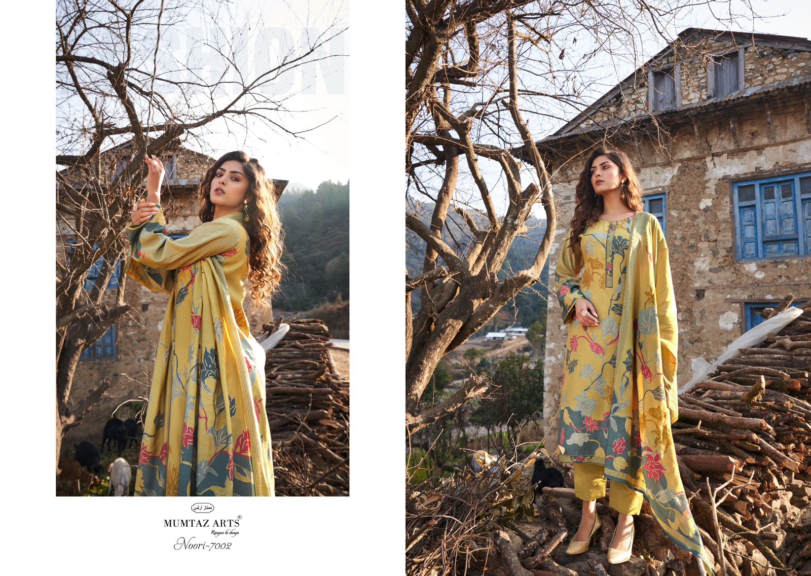 Noori Mumtaz Arts Viscose Muslin Pant Style Suits