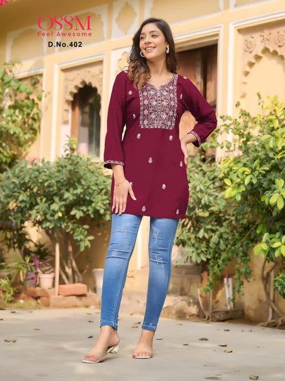 Nora Vol 4 Ossm Reyon Short Kurtis