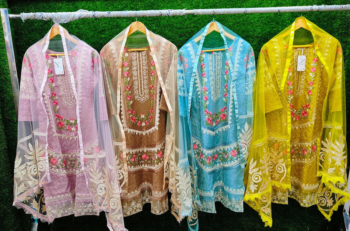 Nurham-2086 Afsana Organza Pakistani Readymade Suits