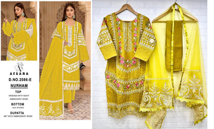 Nurham-2086 Afsana Organza Pakistani Readymade Suits