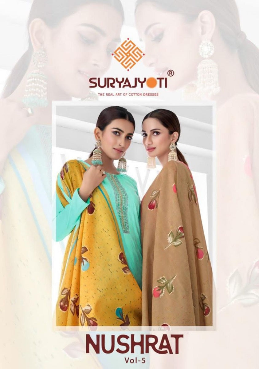 Nushrat Vol 5 Suryajyoti Jaam Satin Pant Style Suits