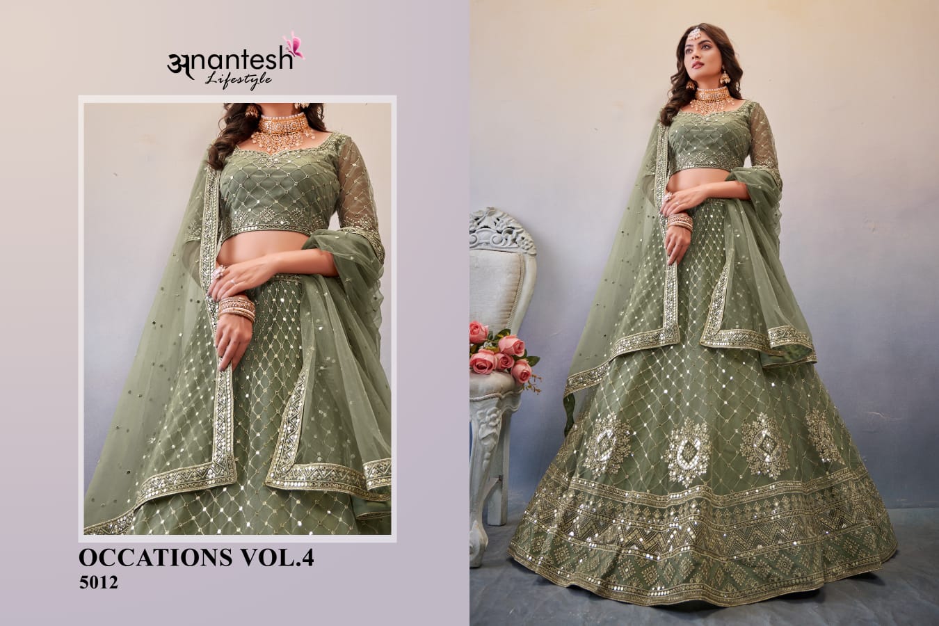 Occations Vol 4 Anantesh Butterfly Net Lehenga Choli