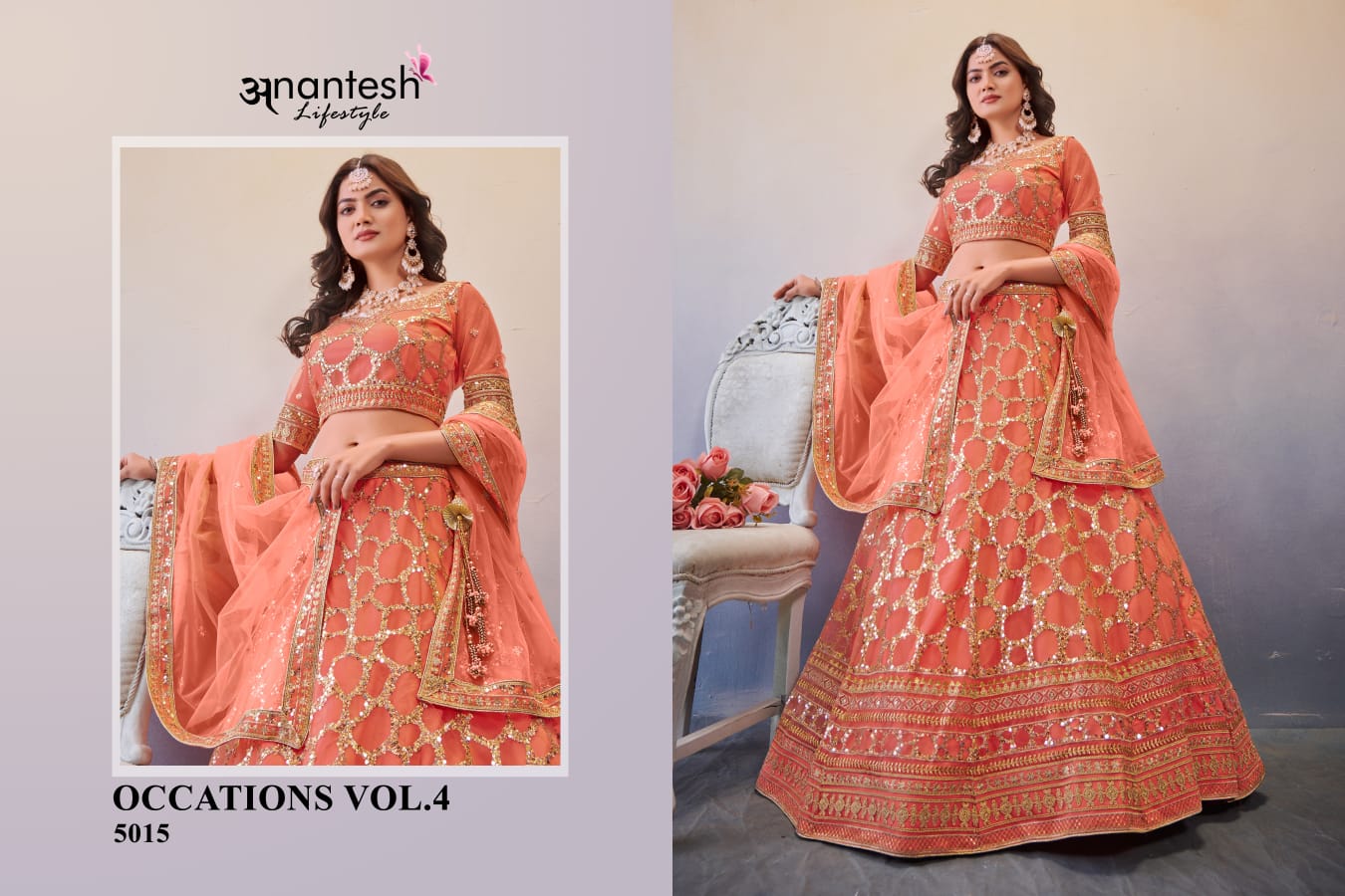 Occations Vol 4 Anantesh Butterfly Net Lehenga Choli