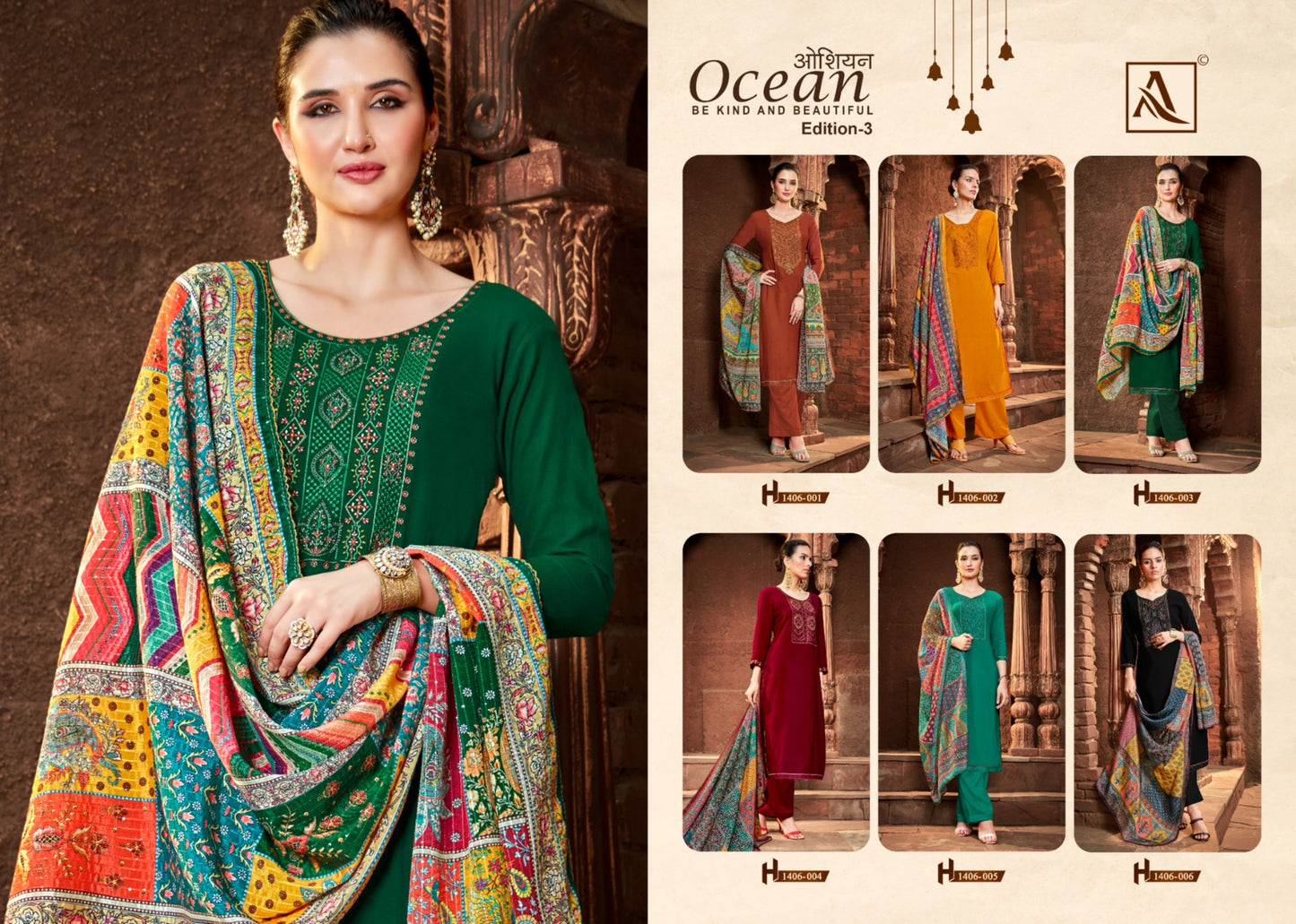 Ocean Edition 3 Alok Viscose Rayon Pant Style Suits