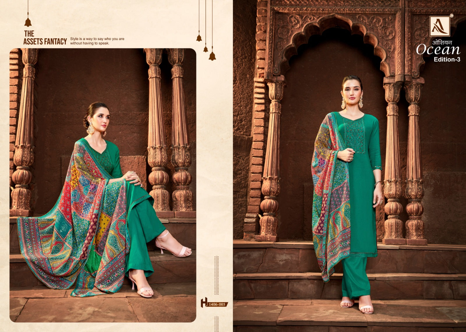 Ocean Edition 3 Alok Viscose Rayon Pant Style Suits