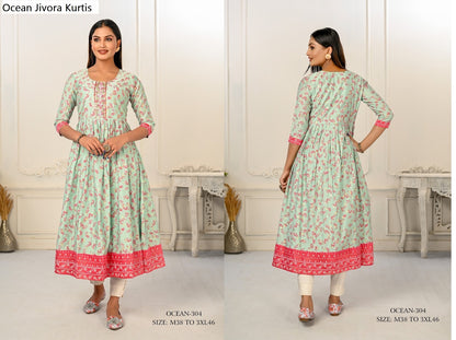 Ocean Jivora Cotton Kurtis