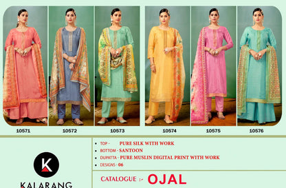 Ojal Kalarang Silk Plazzo Style Suits