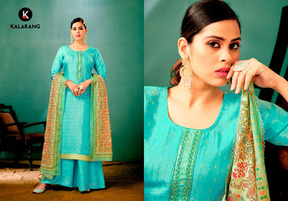 Ojal Kalarang Silk Plazzo Style Suits