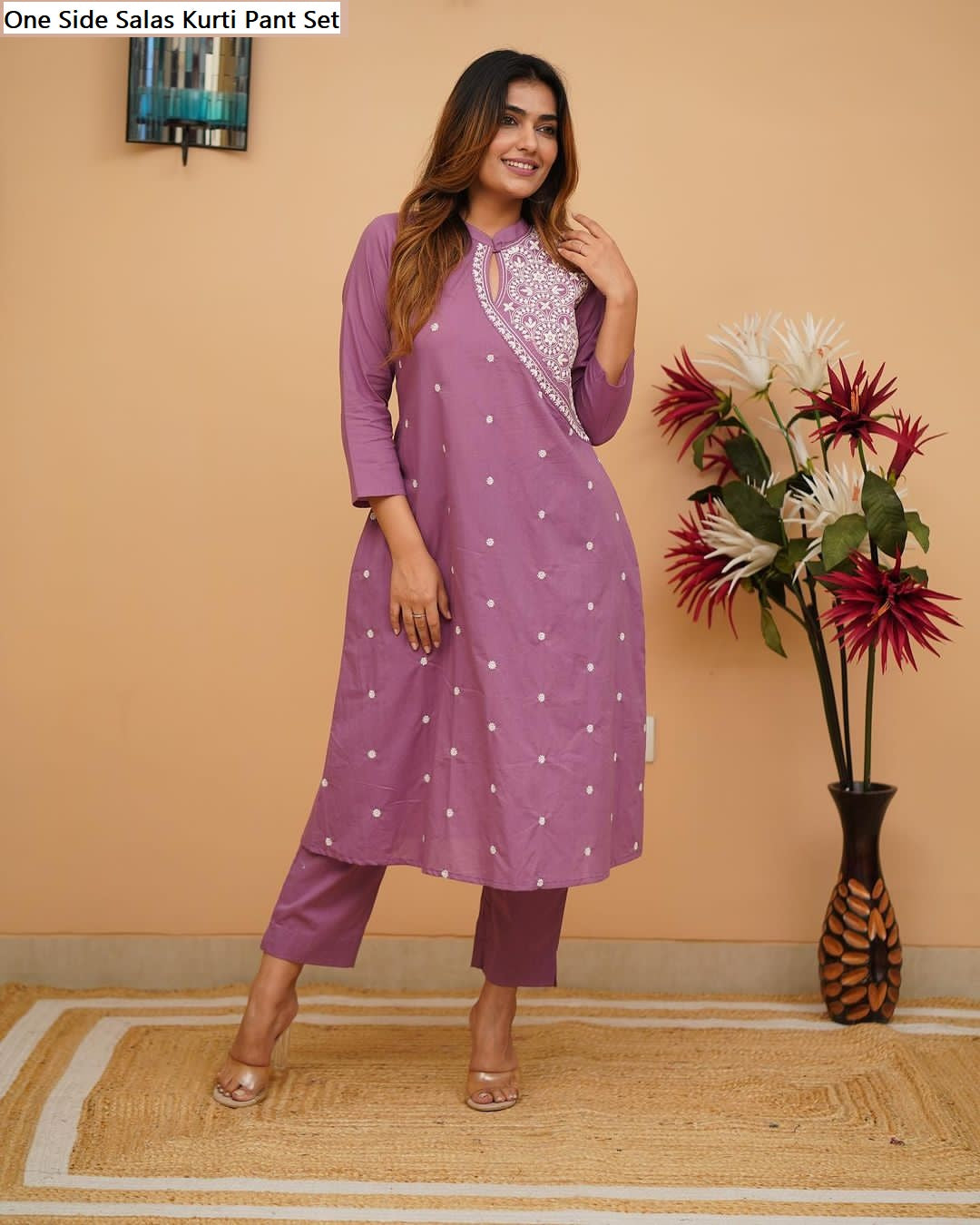 One Side Salas Kurti Pant Set