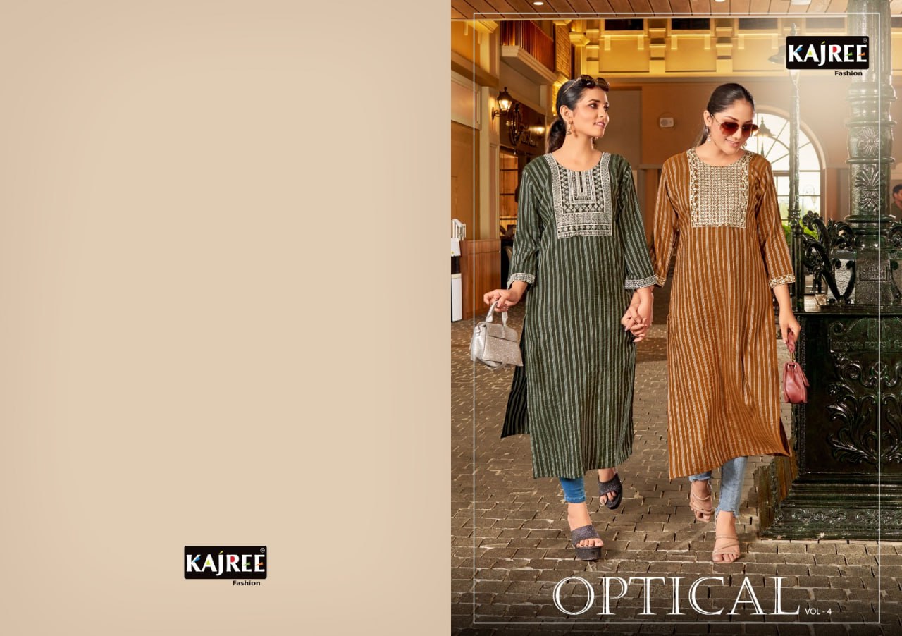 Optical Vol 4 Kajree Fashion Long Straight Kurti