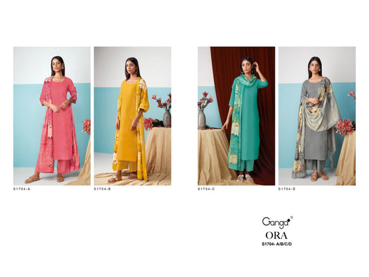 Ora-1704 Ganga Cotton Plazzo Style Suits