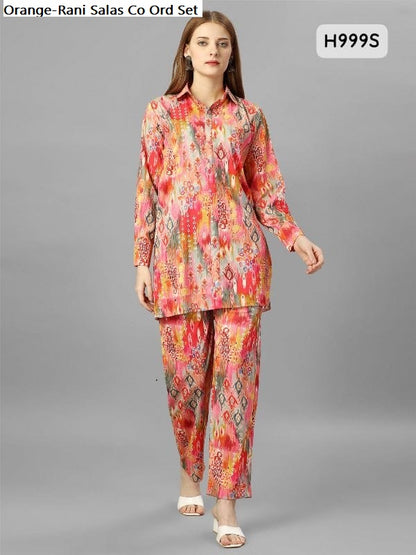 Orange-Rani Salas Muslin Co Ord Set
