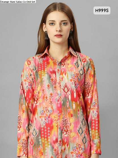 Orange-Rani Salas Muslin Co Ord Set