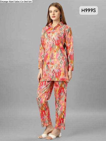 Orange-Rani Salas Muslin Co Ord Set