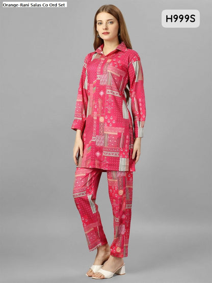 Orange-Rani Salas Muslin Co Ord Set