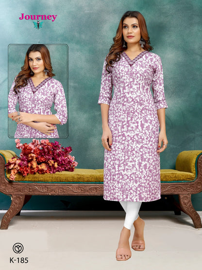 P 184-187 Journey Design Viscose Knee Length Kurtis